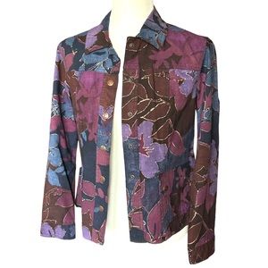 Coldwater Creek Lightweight Floral Print Lady Jacket Women's Size Petite‎ 6